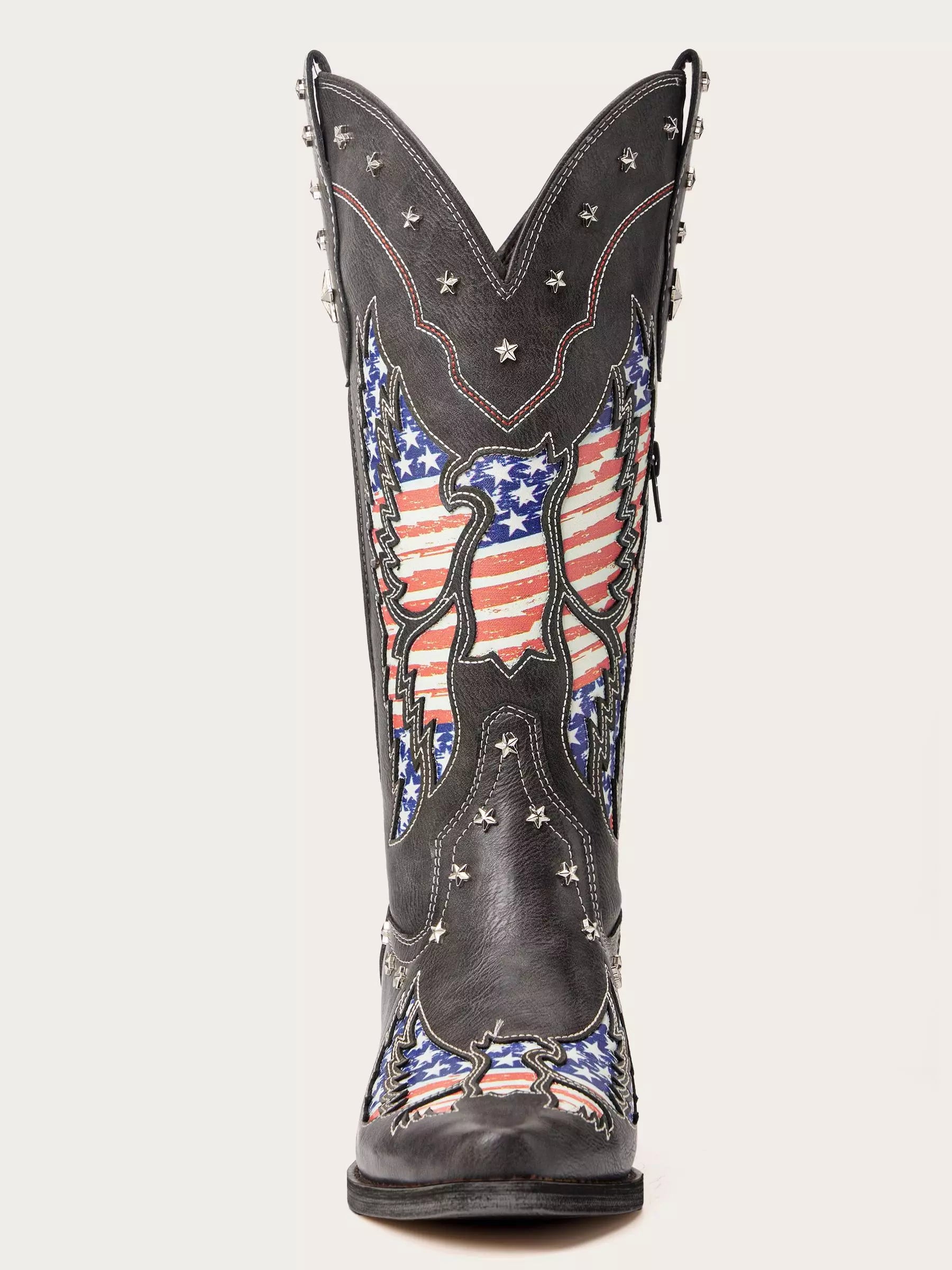 The Freedom: American Flag Wing & Star Studded Western Boots