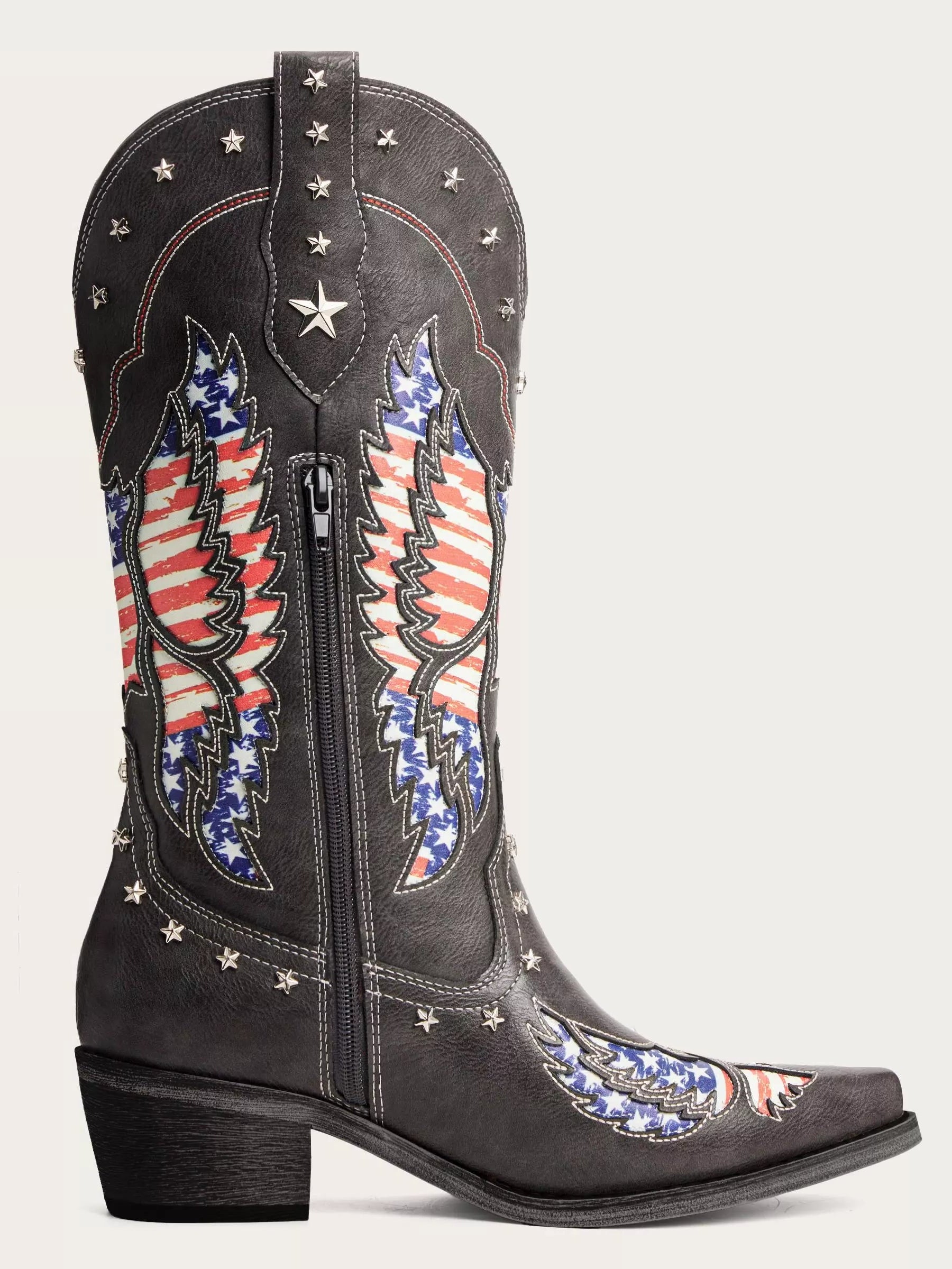 The Freedom: American Flag Wing & Star Studded Western Boots