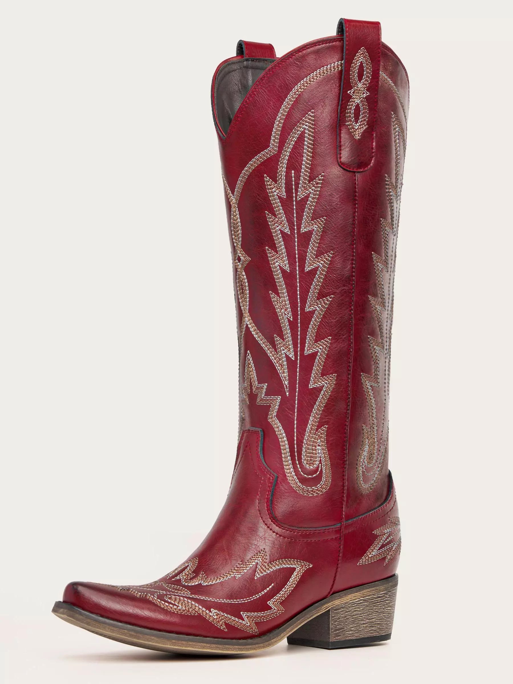 The Electra: Luxury-Feel Red Cowboy Boots with Superior Comfort & Detail
