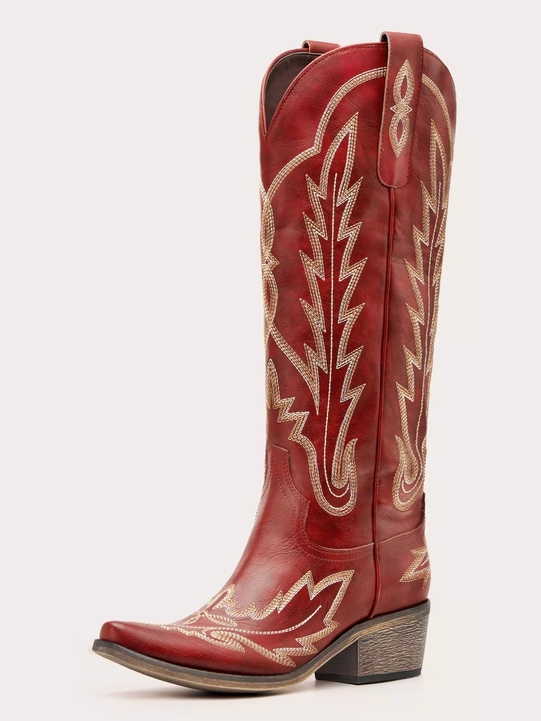 The Electra: Showstopper Red Embroidered Western Boots