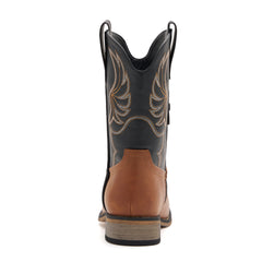 Kids' Brown & Black Western Embroidered Cowboy Boots