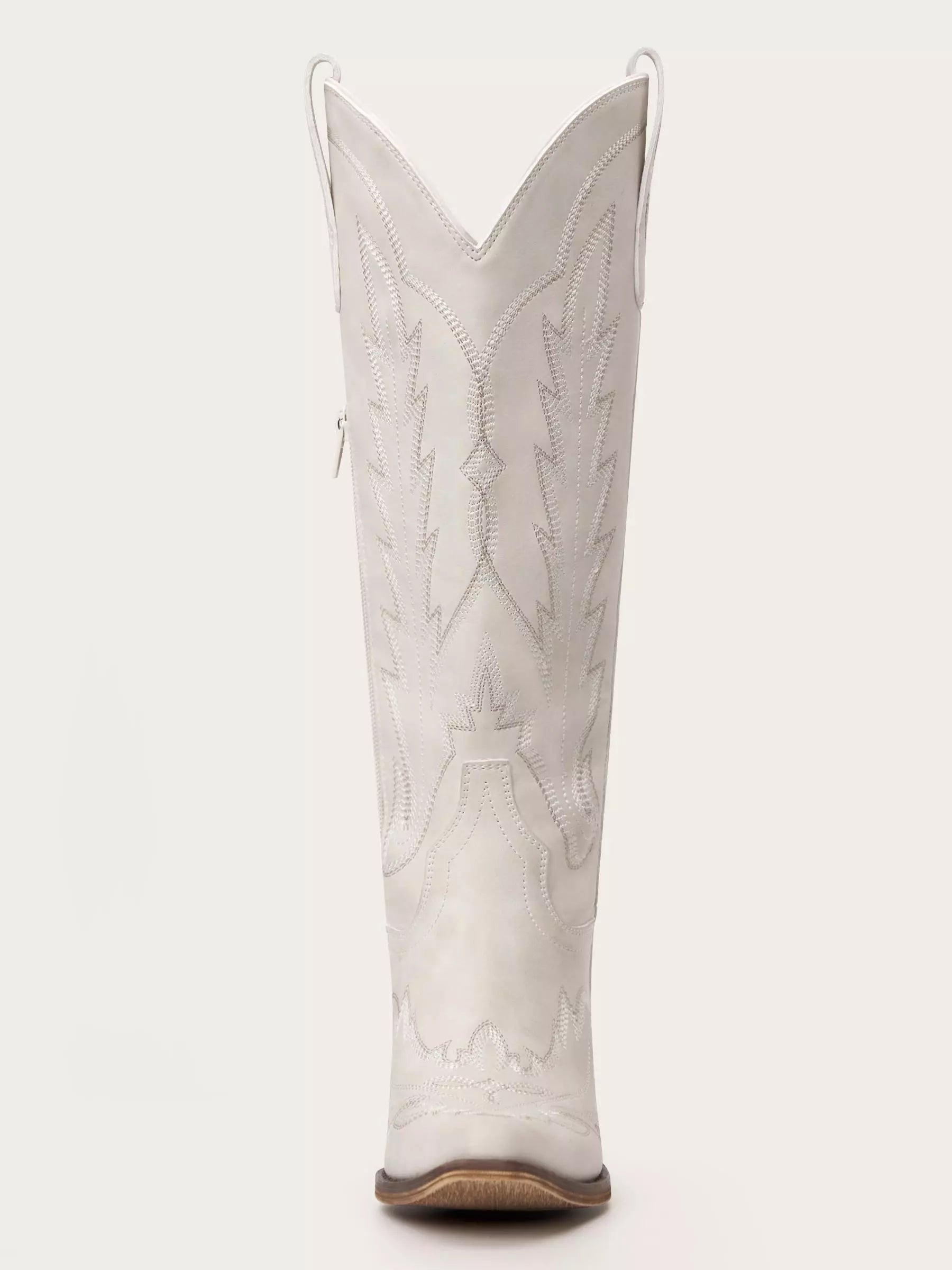 The Electra: Timeless White Embroidered Western Boots