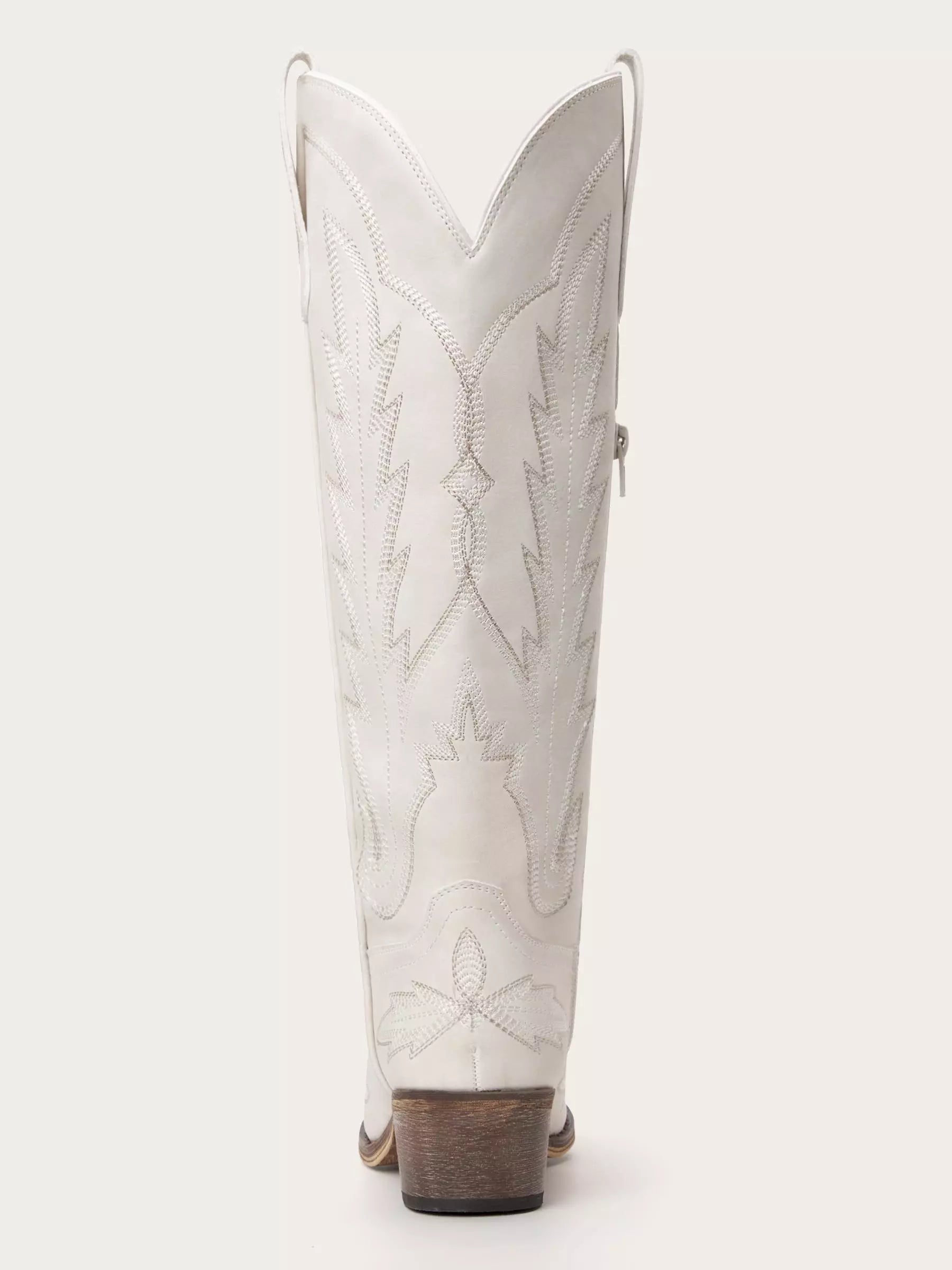The Electra: Timeless White Embroidered Western Boots