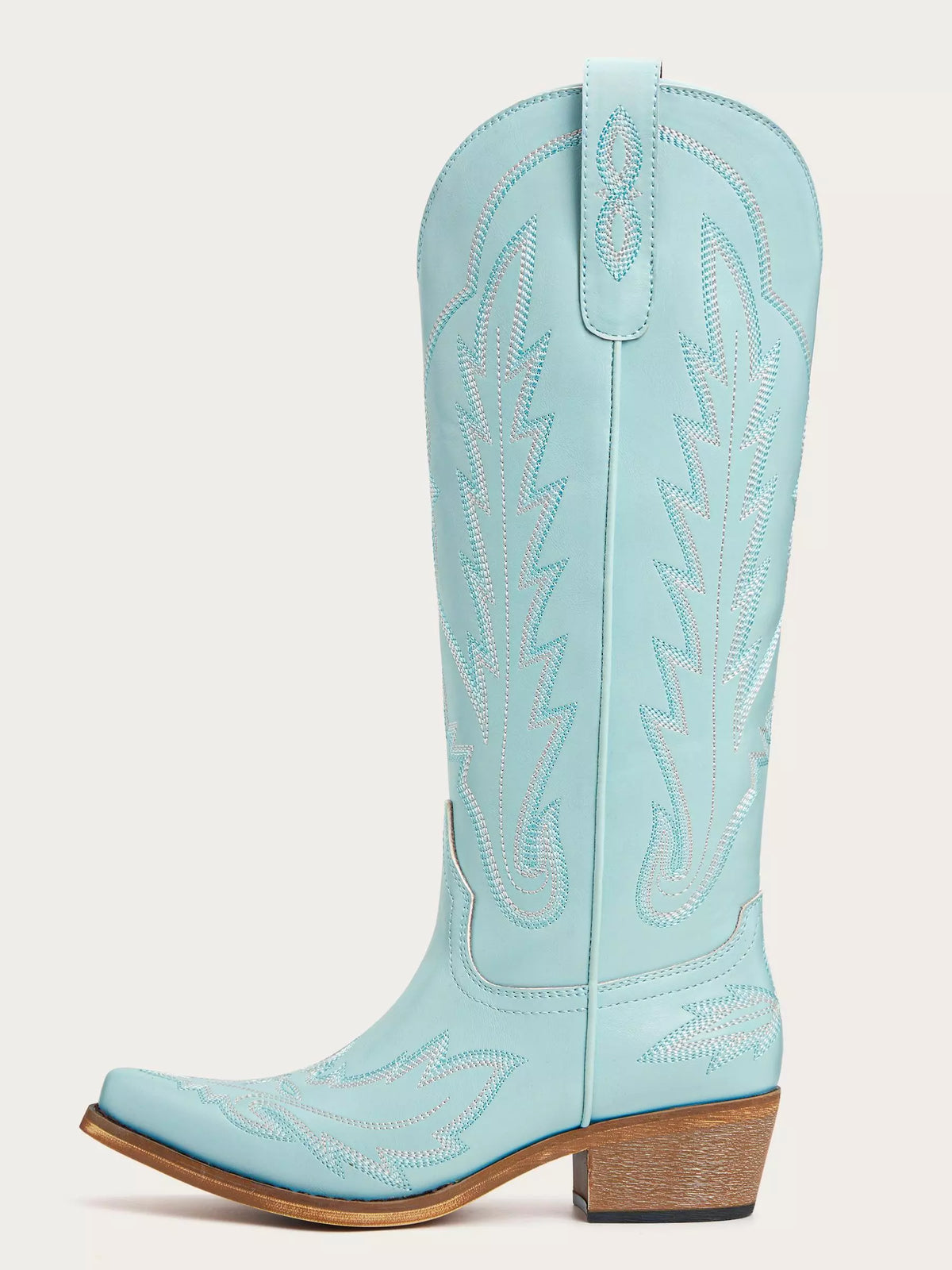 The Electra: Vibrant Turquoise Blue Embroidered Western Boots