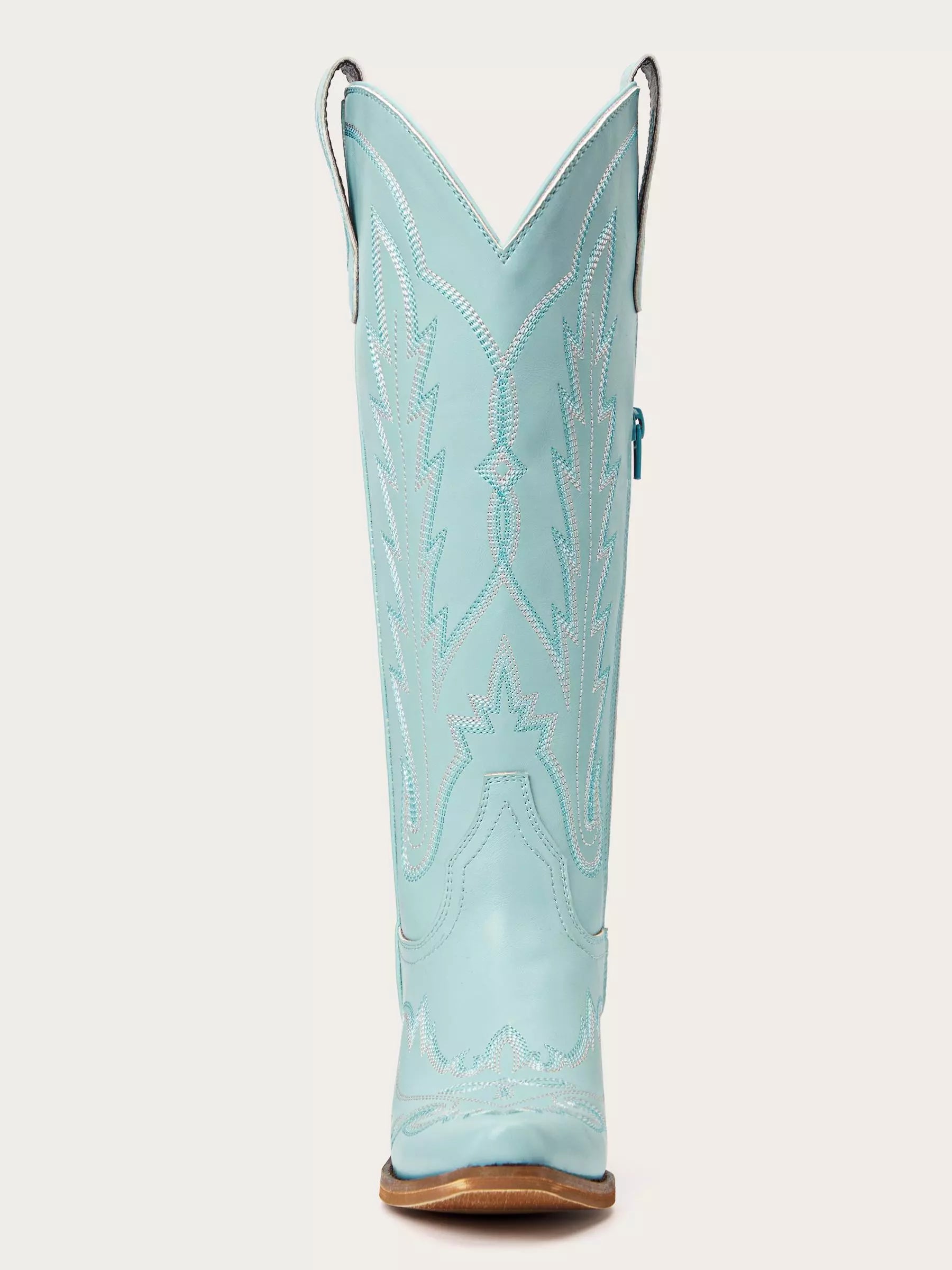 The Electra: Vibrant Turquoise Blue Embroidered Western Boots