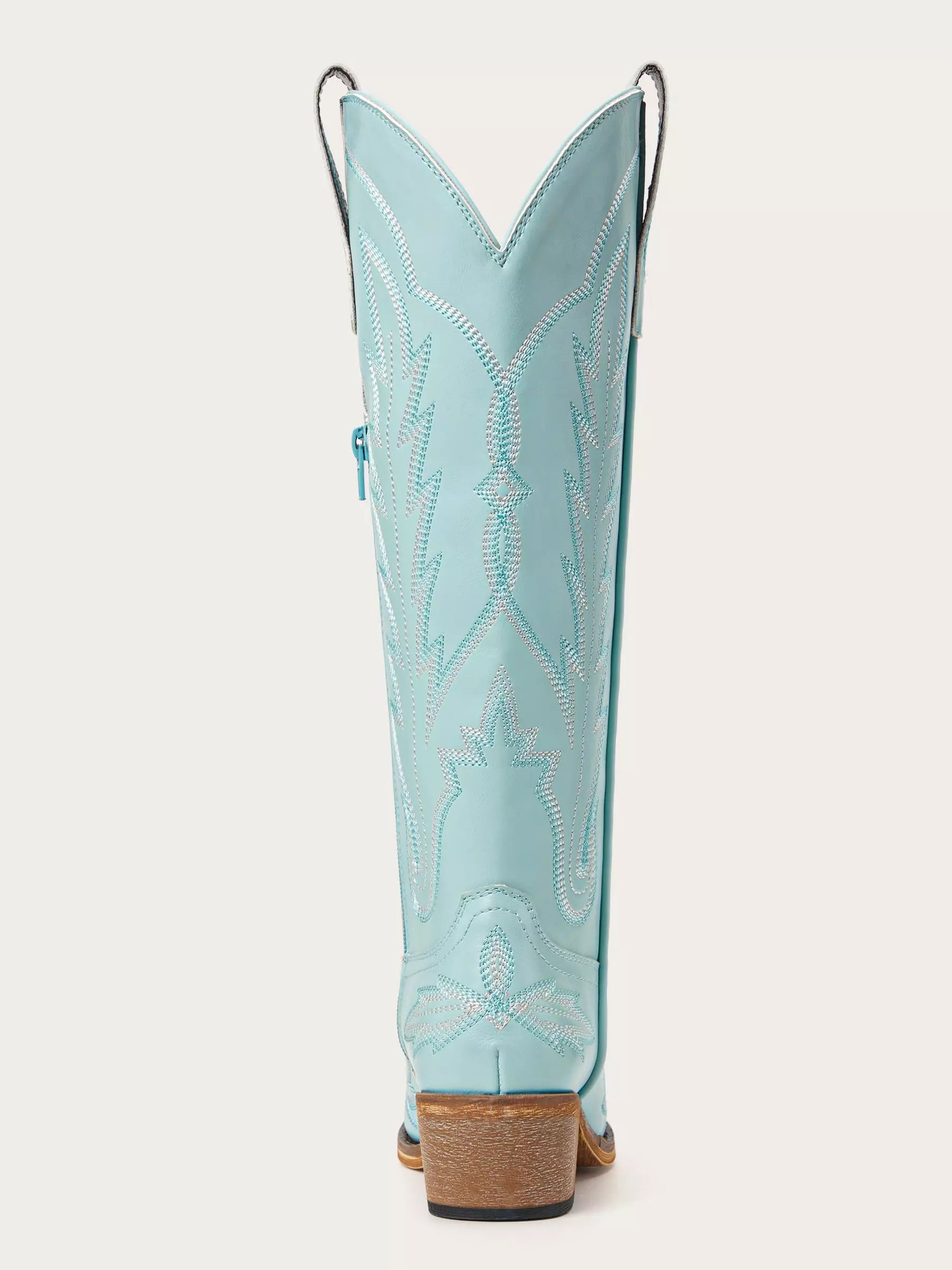 The Electra: Vibrant Turquoise Blue Embroidered Western Boots