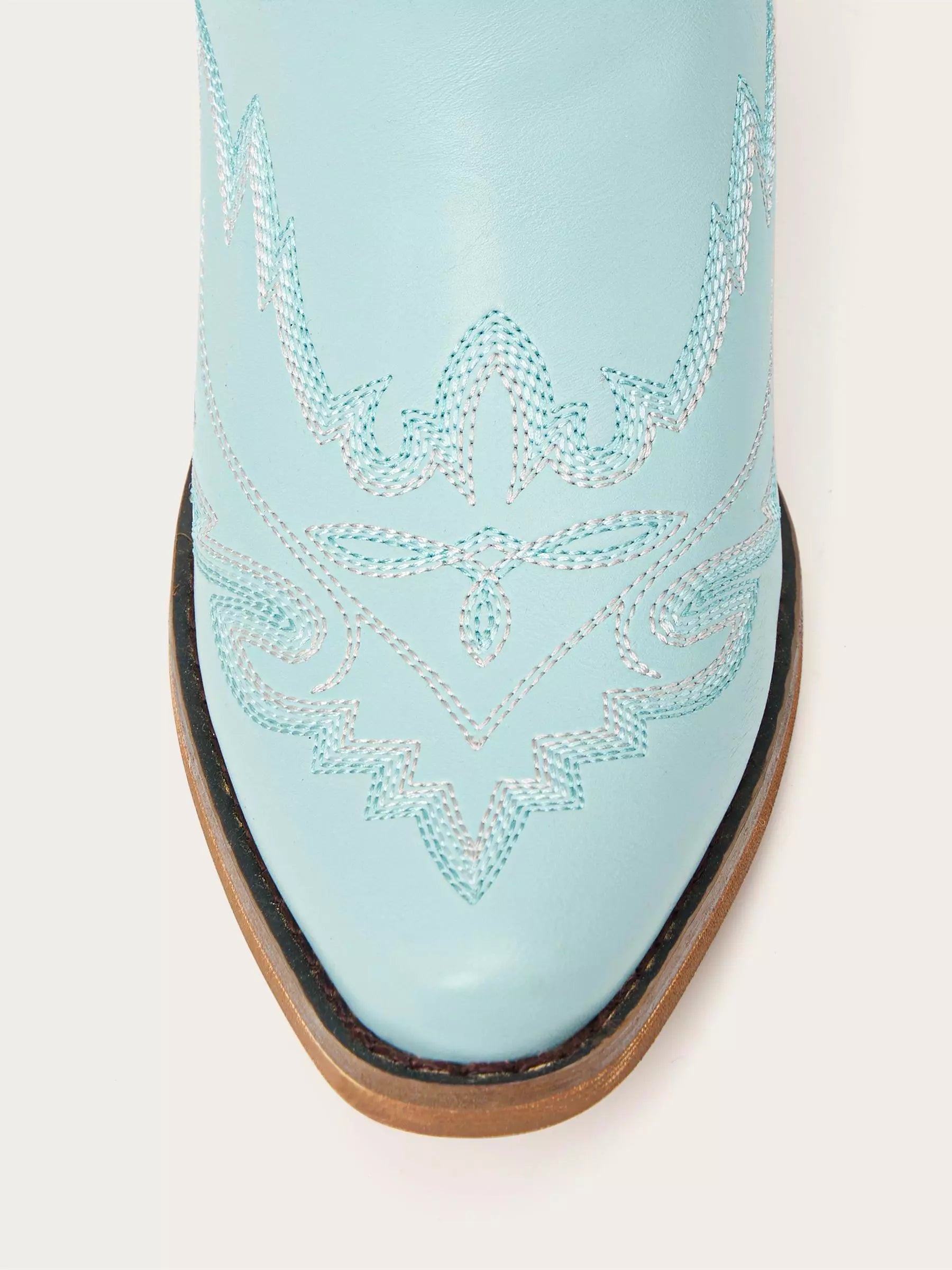 The Electra: Vibrant Turquoise Blue Embroidered Western Boots