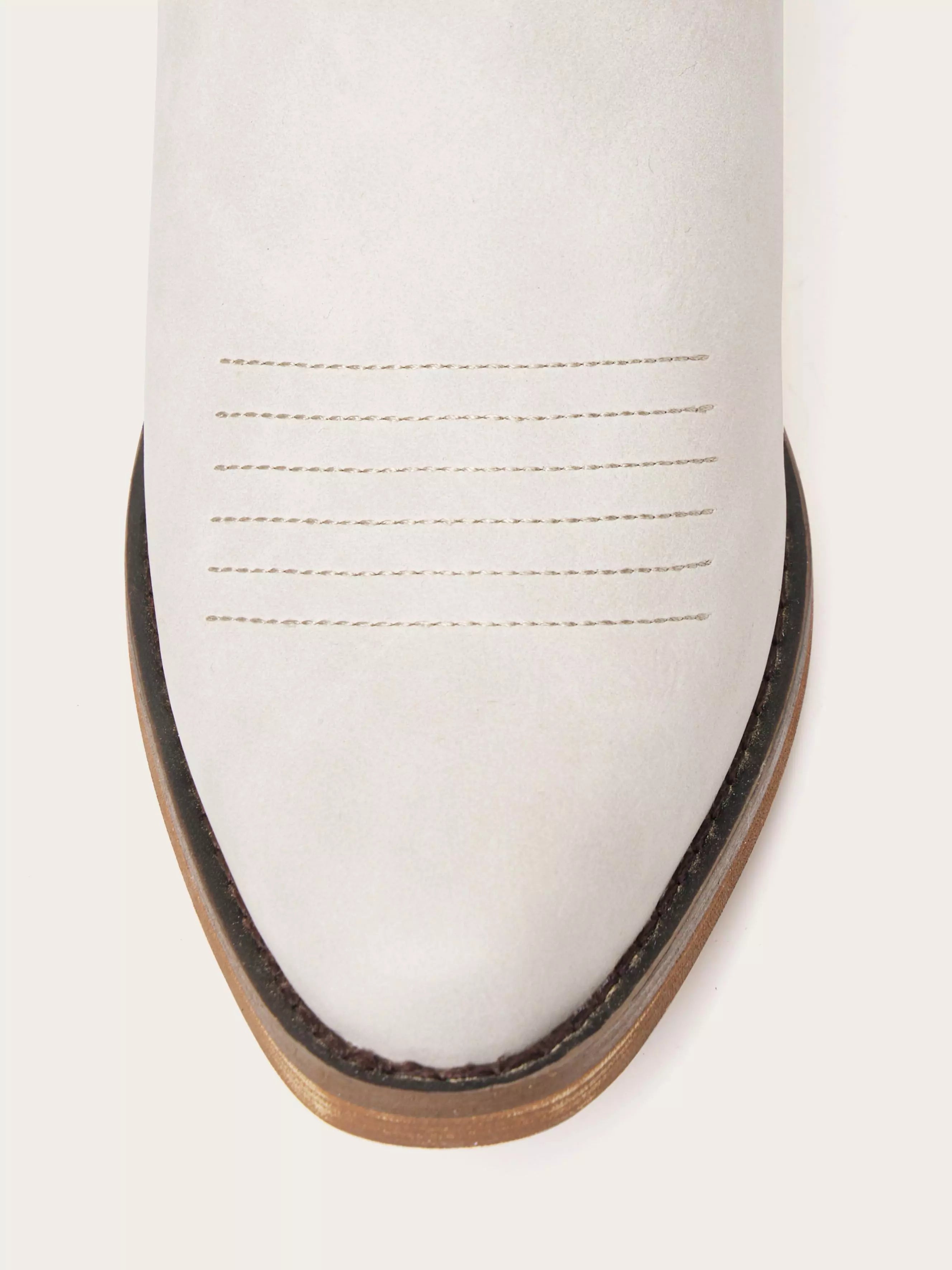 The Savannah: Knee-High Western Boots in Bone White with Lace-Up Detail