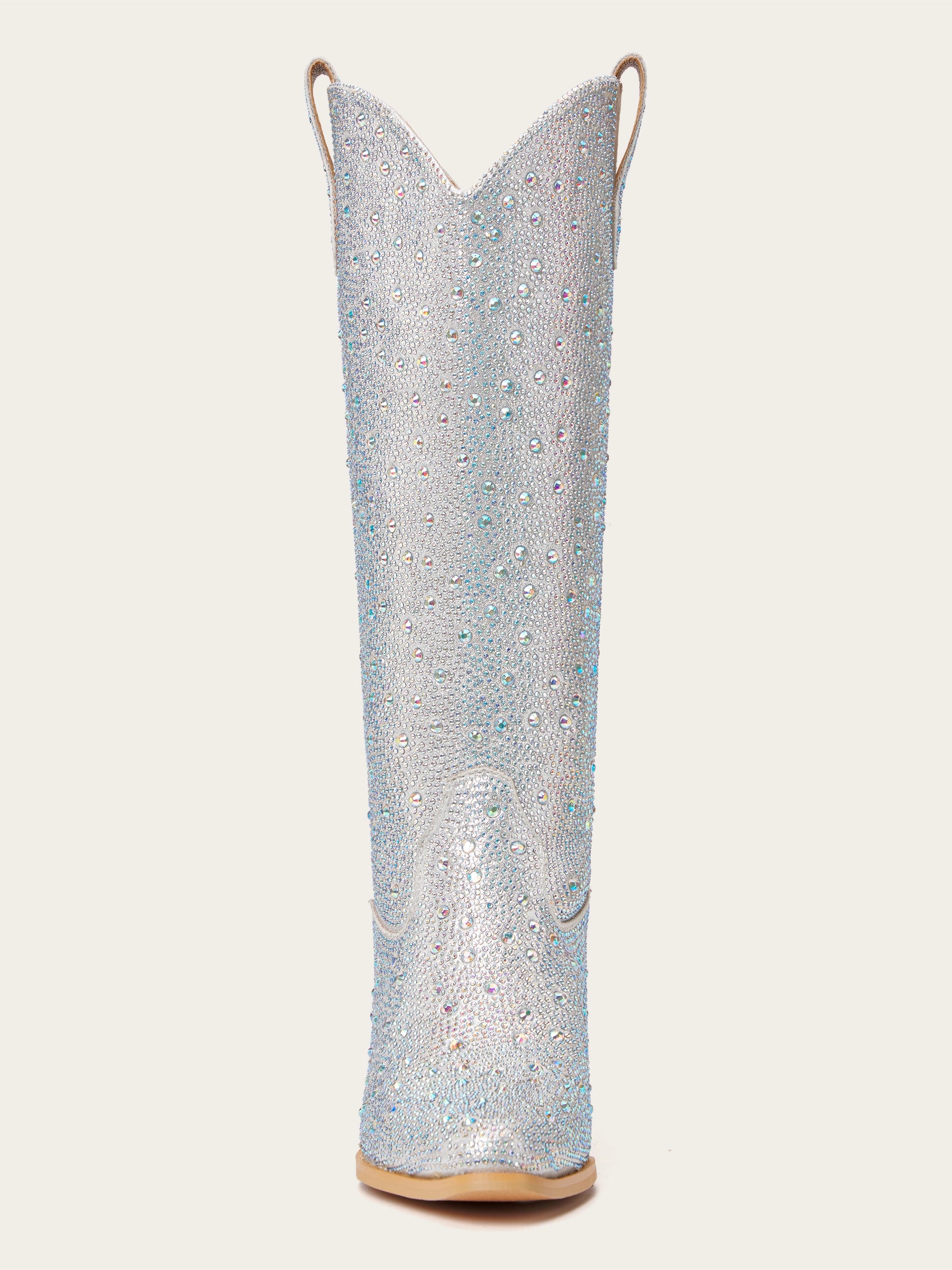 The Supernova: All-Over Silver Rhinestone Cowboy Boots