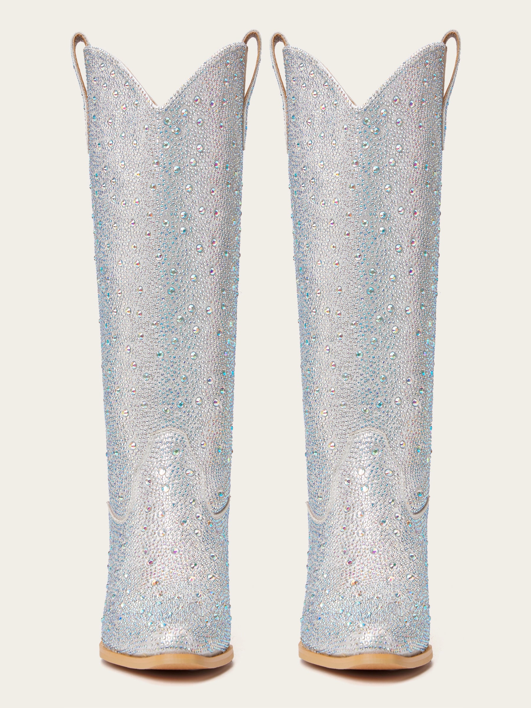 The Supernova: All-Over Silver Rhinestone Cowboy Boots