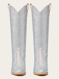 The Supernova: All-Over Silver Rhinestone Cowboy Boots