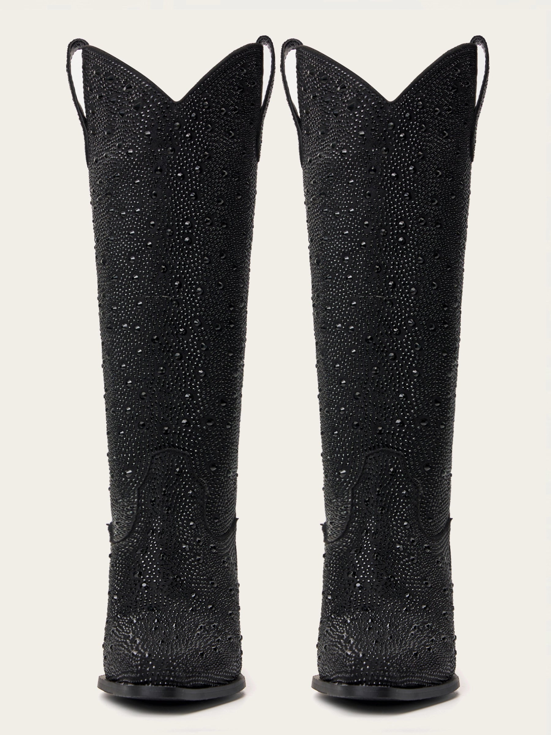 The Supernova: All-Over Black Rhinestone Cowboy Boots