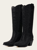 The Supernova: All-Over Black Rhinestone Cowboy Boots