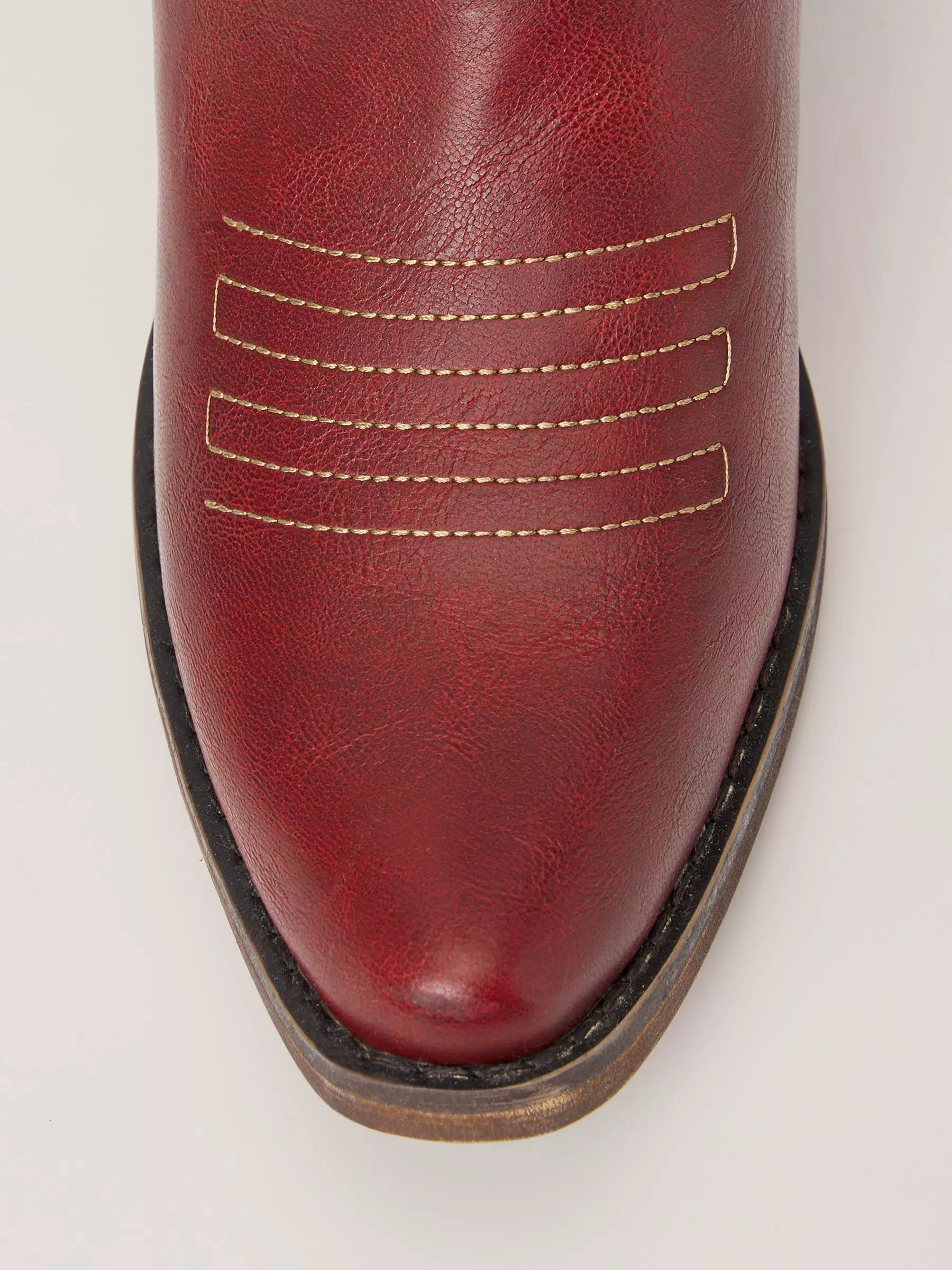 The Savannah: Knee-High Western Boots in Vintage Red with Lace-Up Detail