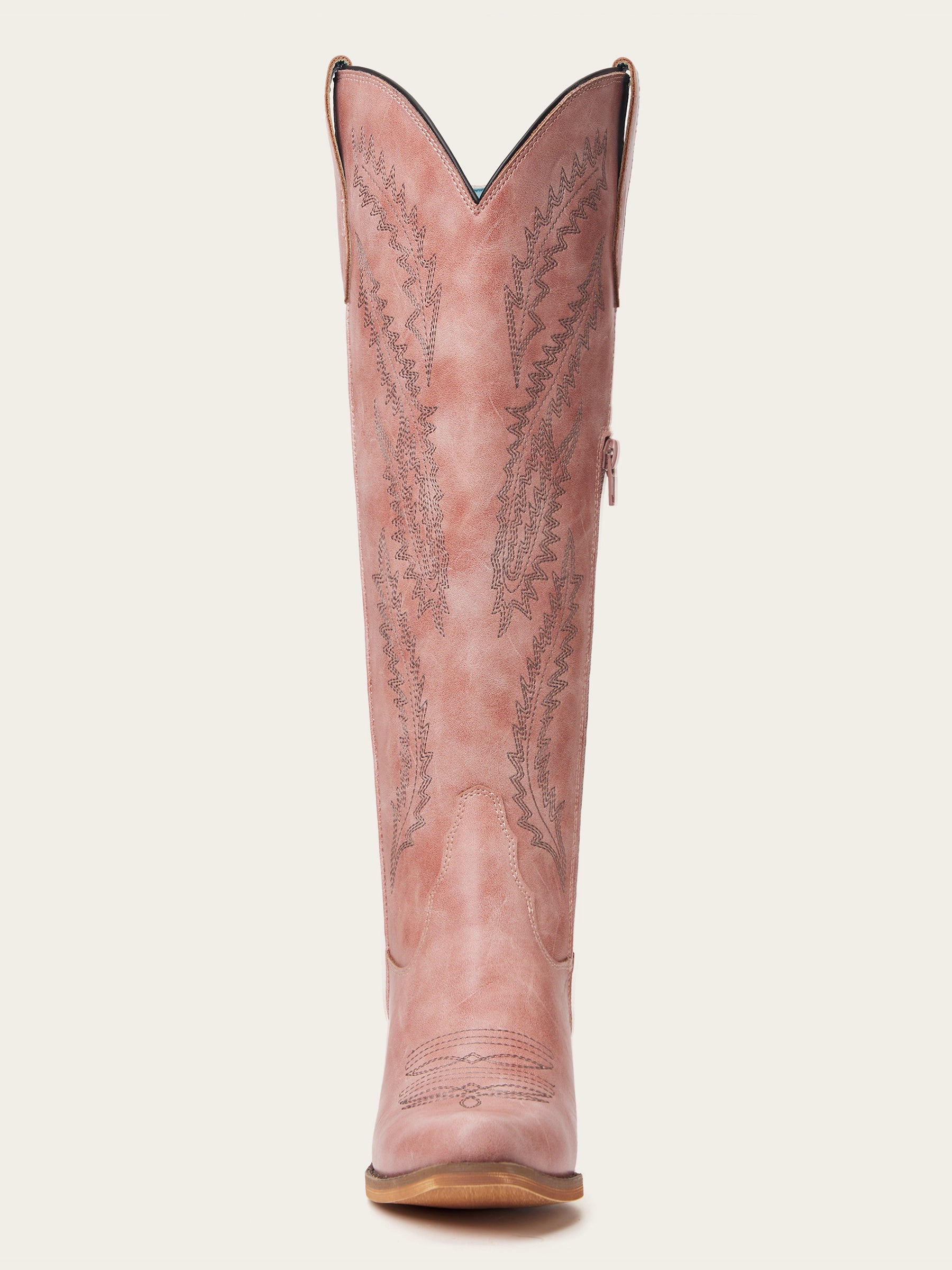 The Desert Bloom: Dusty Rose Boots with Turquoise Lining & Lace-Up Back