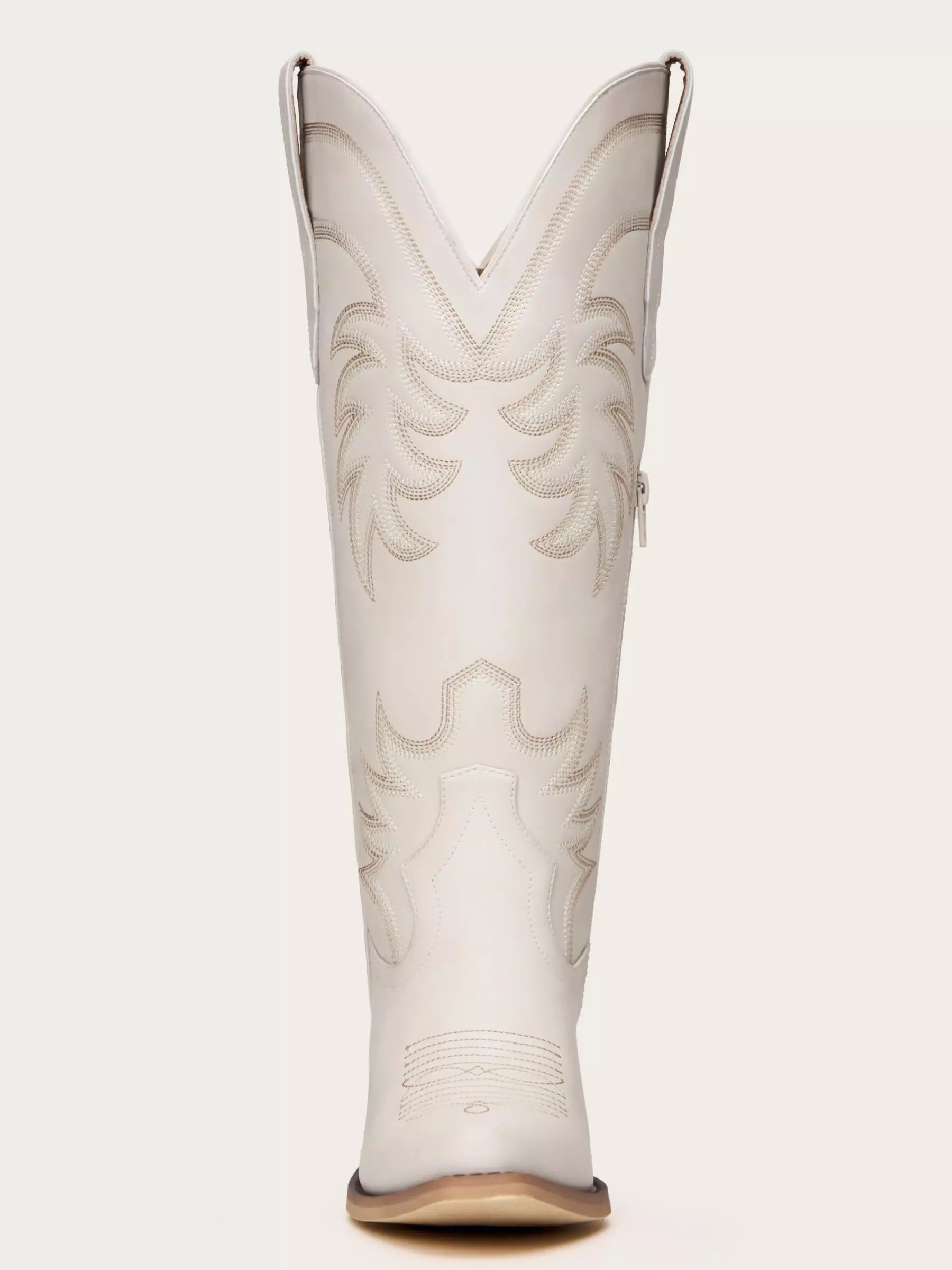 The Nashville: Modern White Cowboy Boots with Classic Western Stitching