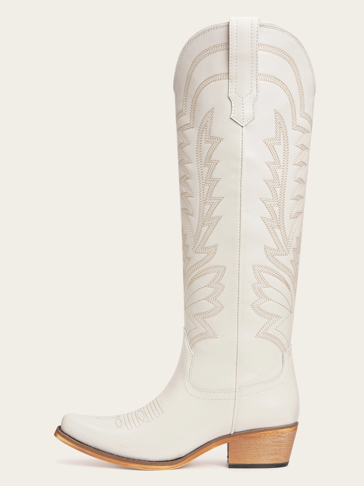 The Legacy: Modern White Knee-High Boots with a Snip Toe