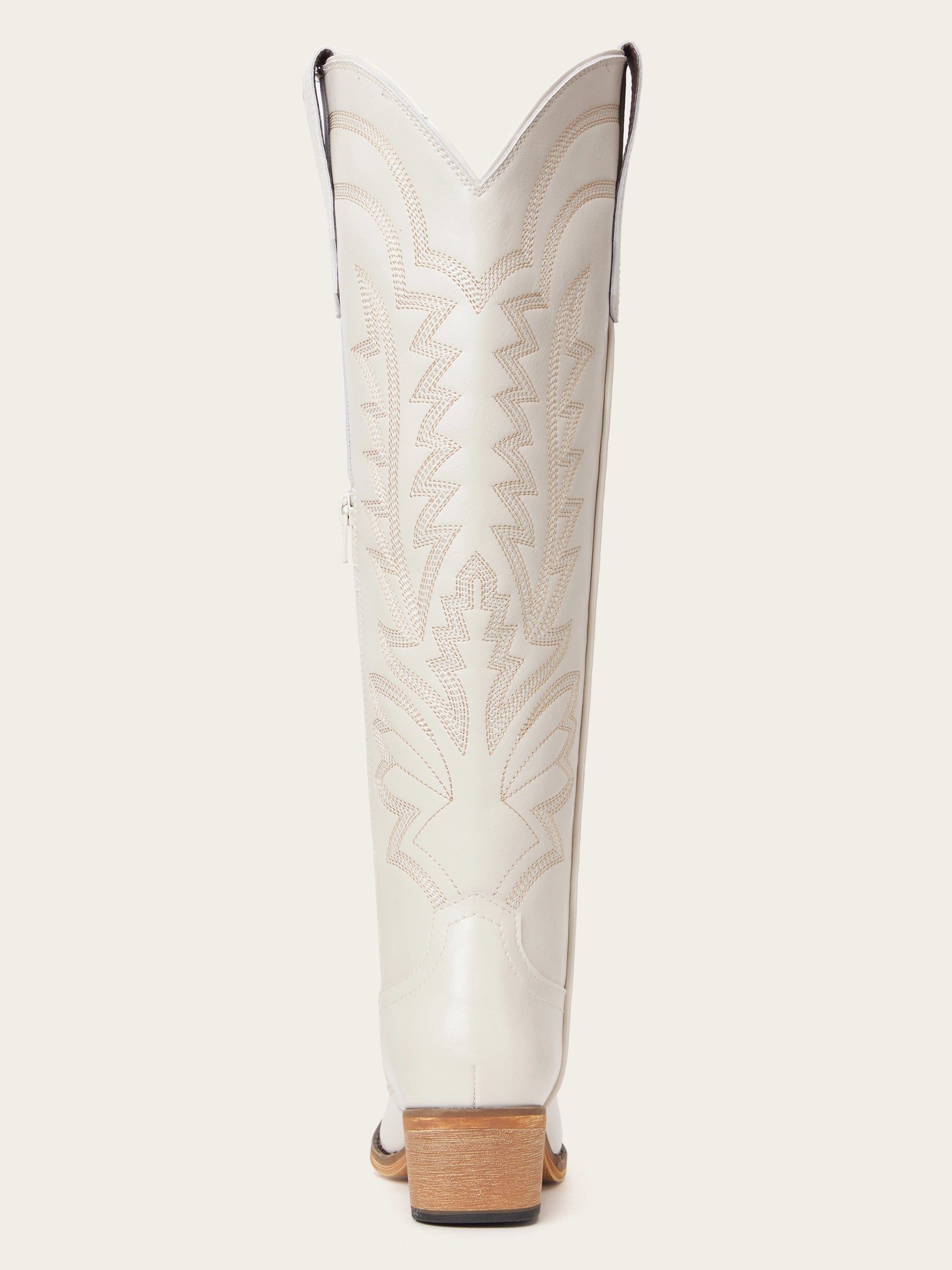 The Legacy: Modern White Knee-High Boots with a Snip Toe