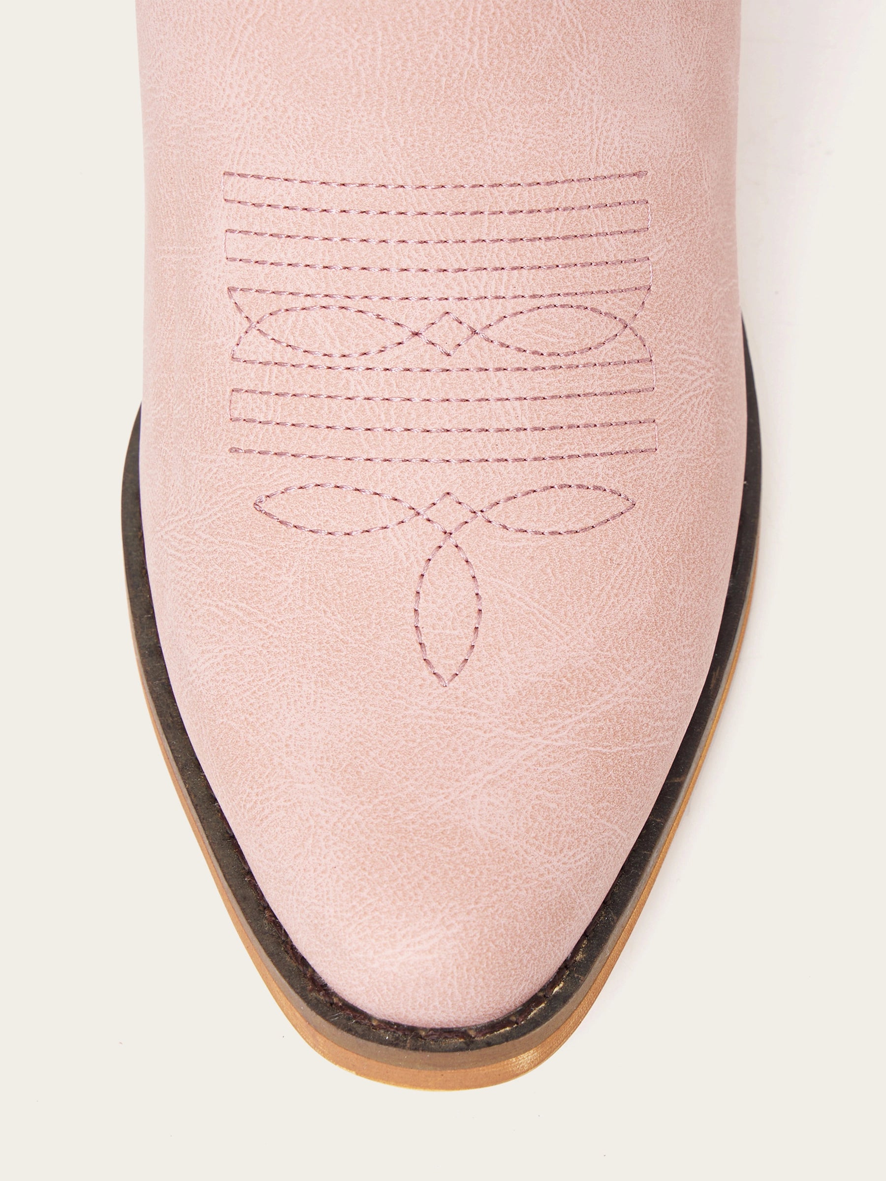 The Queen of Hearts: Blush Pink Boots with White Heart Inlays & Embroidery