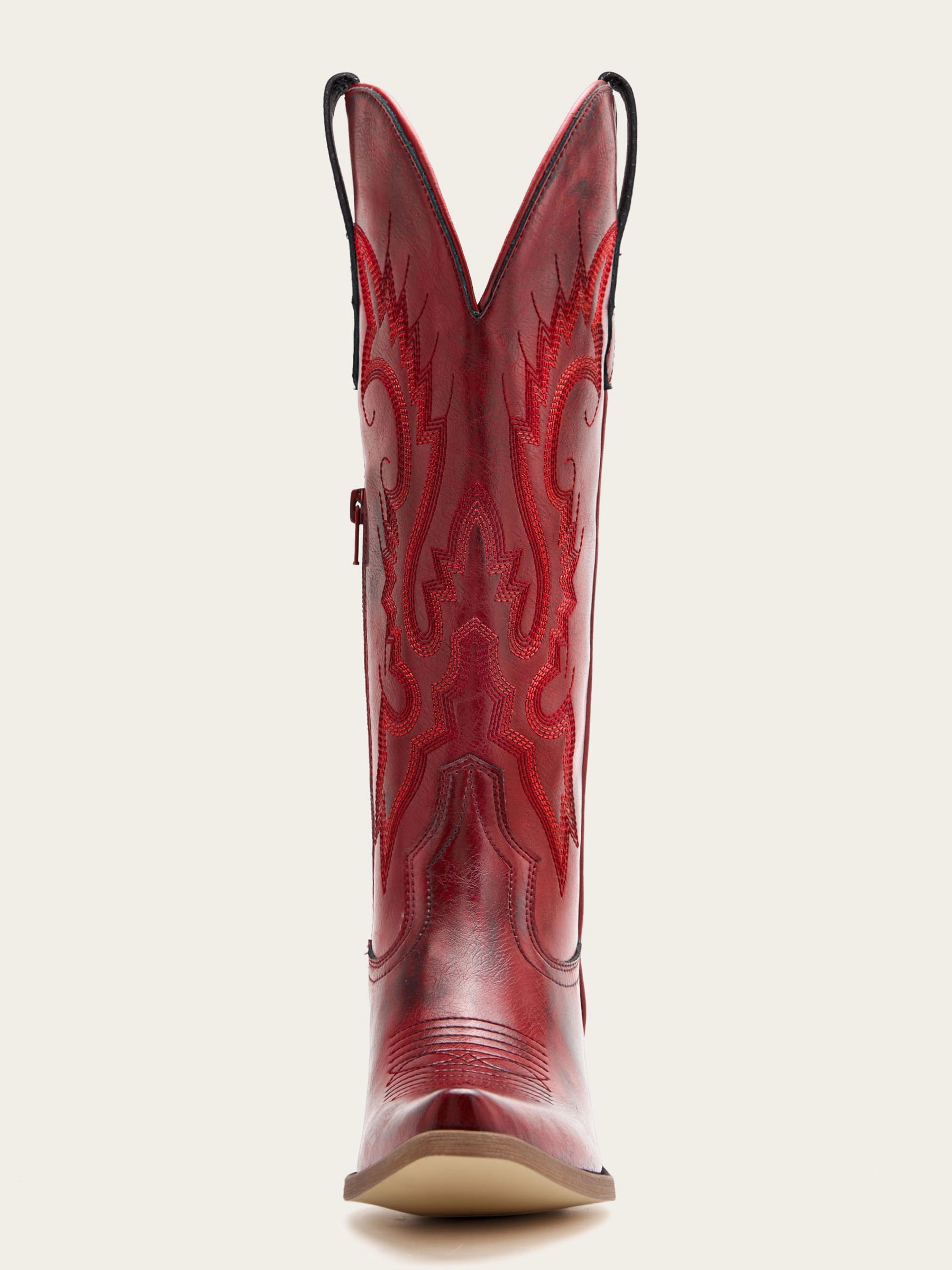 The Legend: Vintage Red Boots with Tonal Western Embroidery