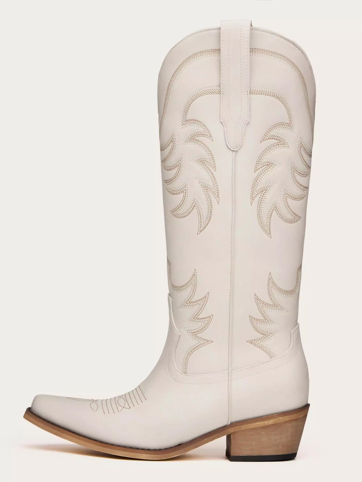 The Nashville: Modern White Cowboy Boots with Classic Western Stitching
