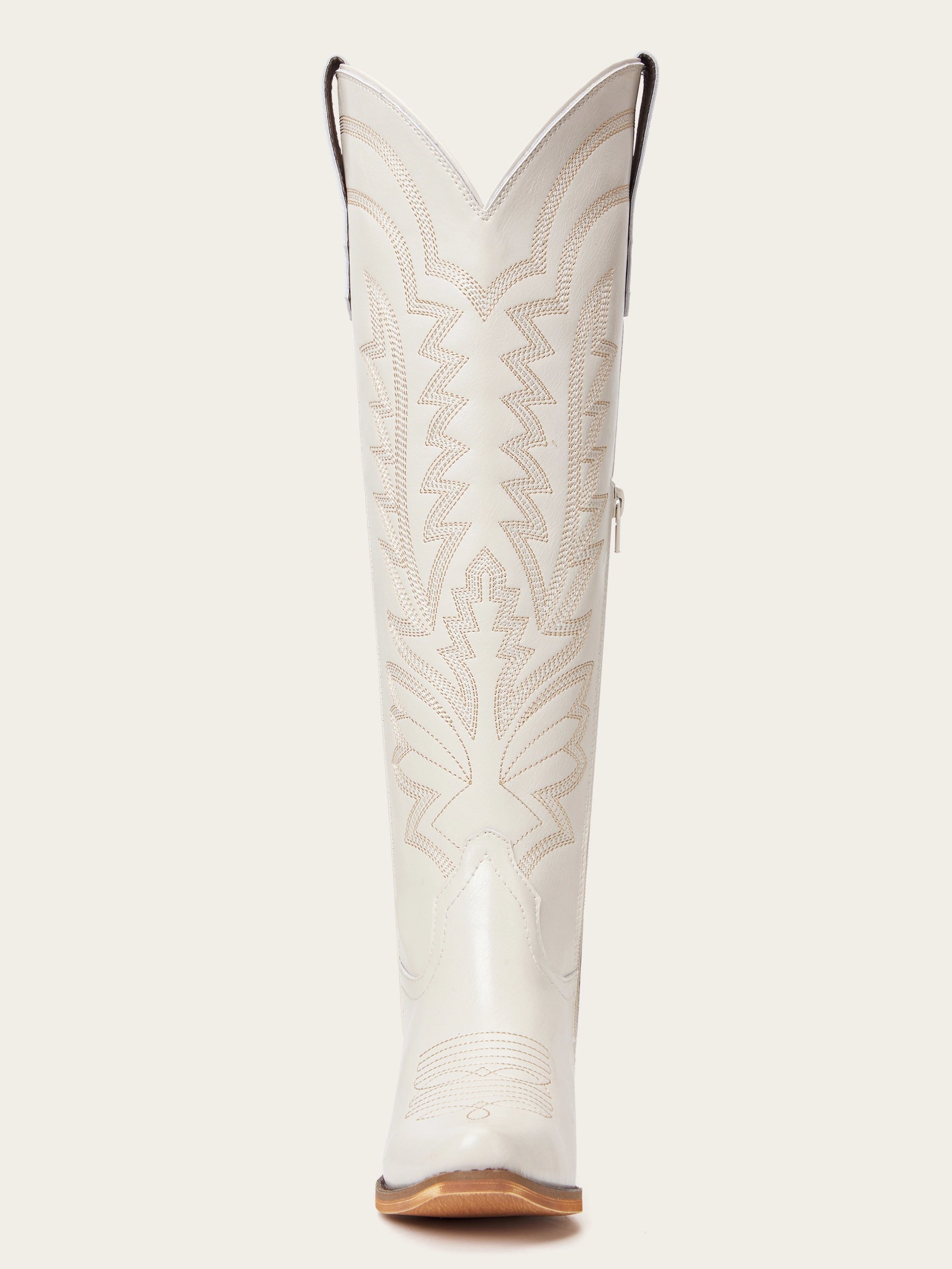 The Legacy: Modern White Knee-High Boots with a Snip Toe