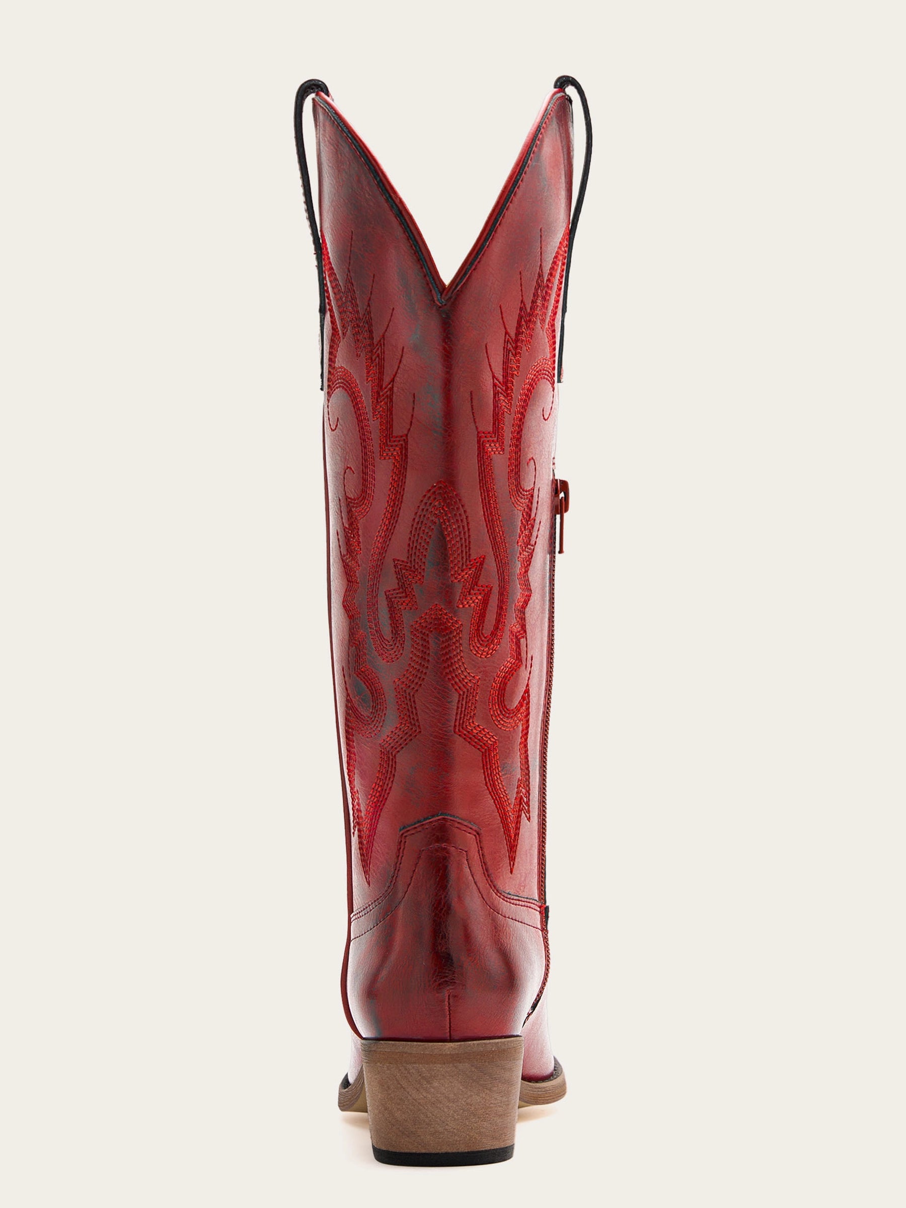 The Legend: Vintage Red Boots with Tonal Western Embroidery