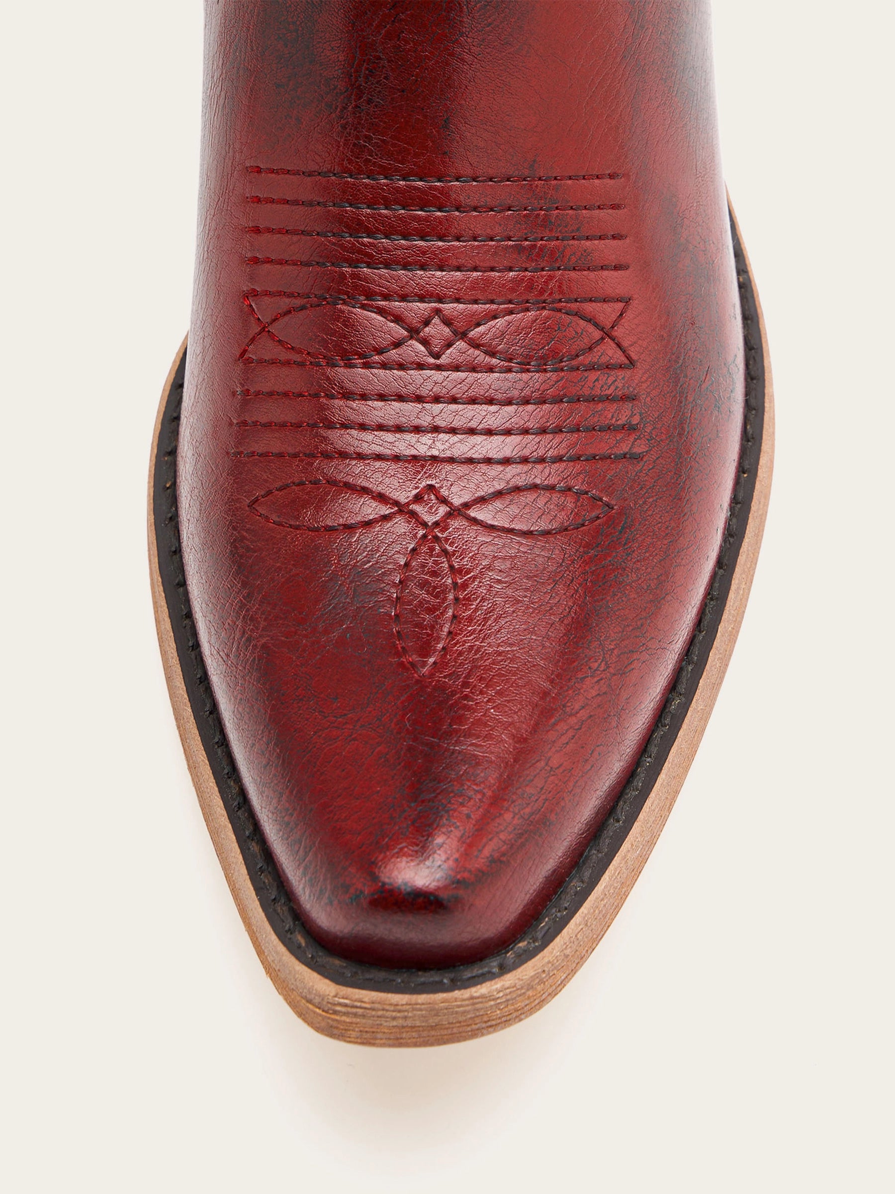 The Legend: Vintage Red Boots with Tonal Western Embroidery