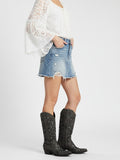 The Diamond Sky Boot: Black Suede Western Boots with Glitter Inlay & Rhinestones