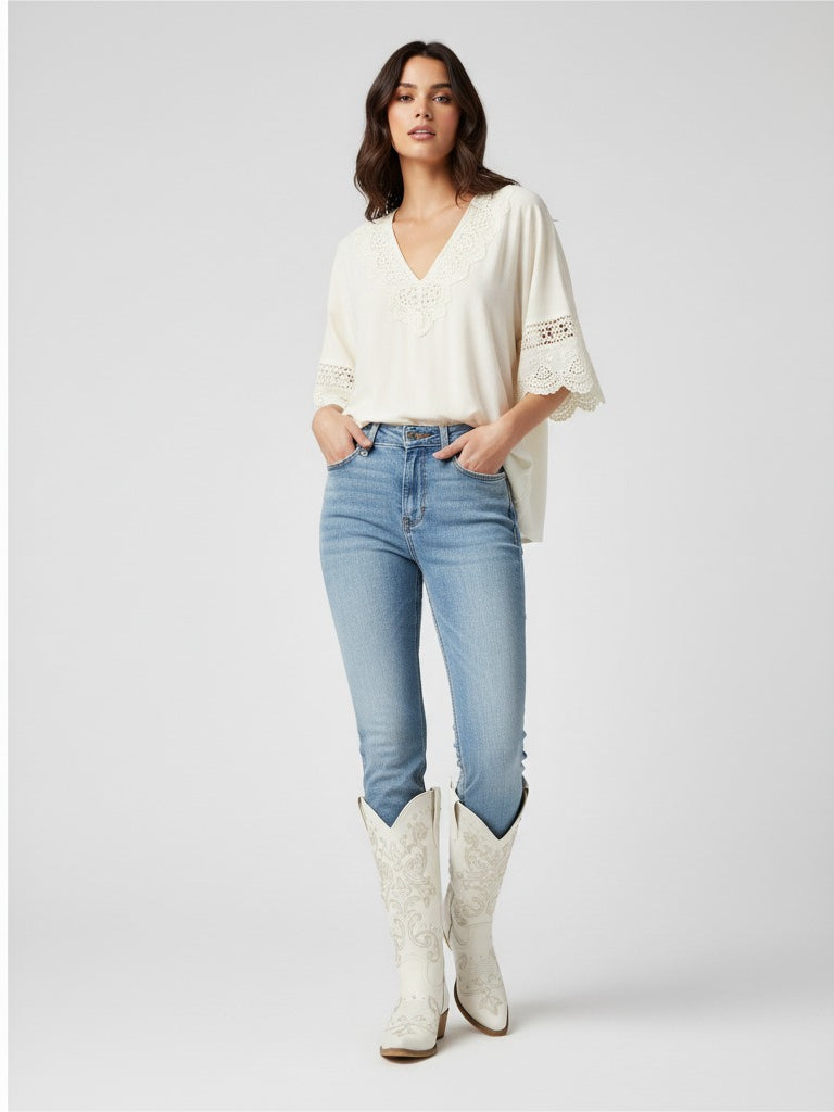 The Pearl Dream: Bridal White Western Boots with Pearl Studs & Embroidery