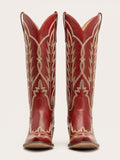 The Electra: Showstopper Red Embroidered Western Boots