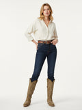 The Aspen: Knee-High Western Boots in Distressed Taupe Brown