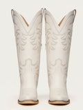 The Nashville: Modern White Cowboy Boots with Classic Western Stitching