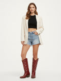The Stardust: Rich Red Cowboy Boots with White Star Inlays & Embroidery