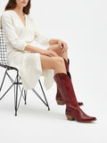 The Legend: Vintage Red Boots with Tonal Western Embroidery