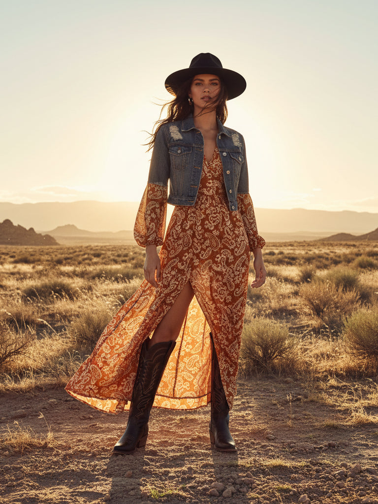 The Legacy: Distressed Black Knee-High Western Boots with a Snip Toe