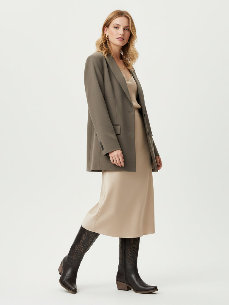 The Legacy: Distressed Black Knee-High Western Boots with a Snip Toe