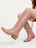 The Desert Bloom: Dusty Rose Boots with Turquoise Lining & Lace-Up Back