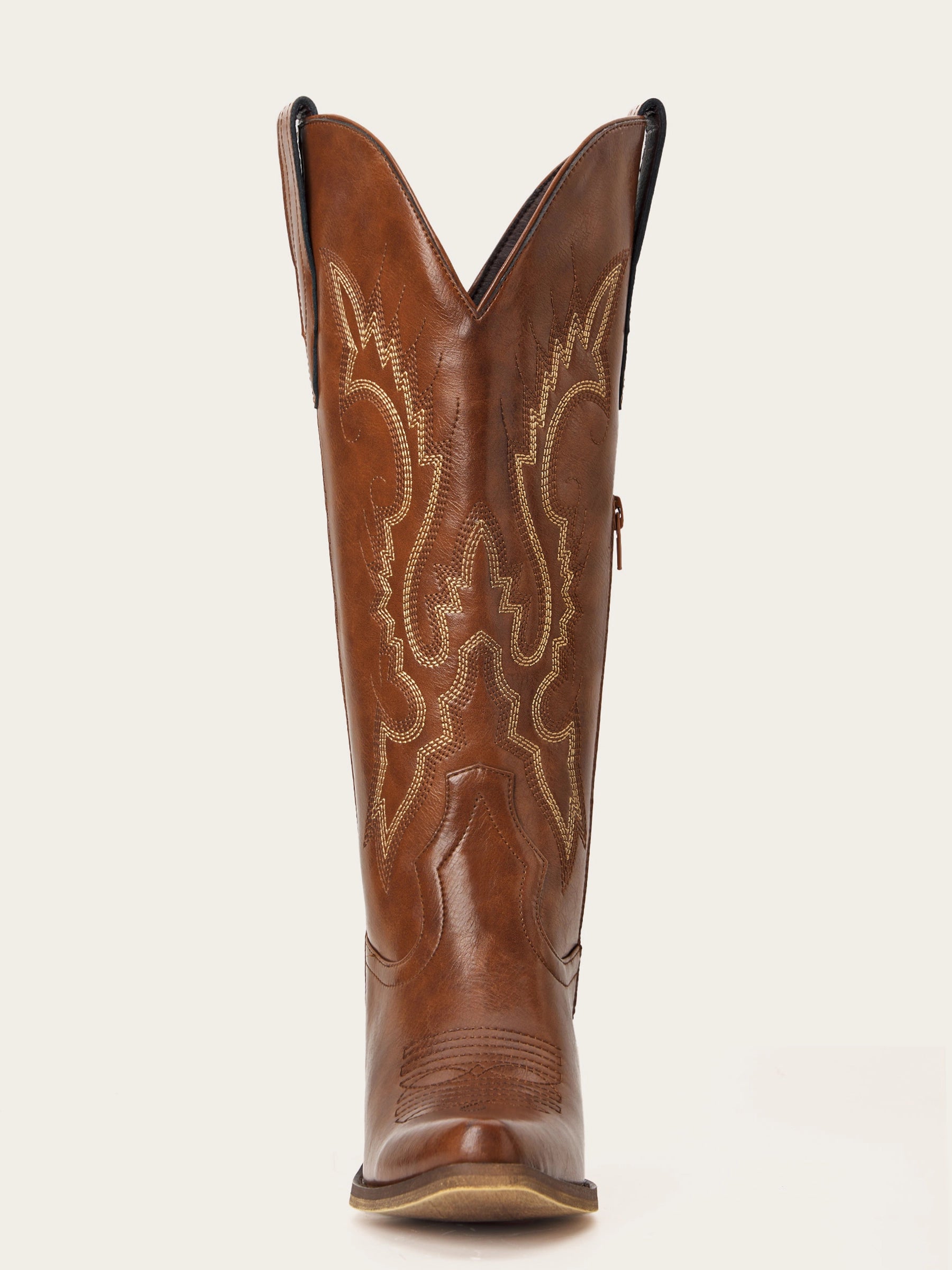 The Legend: Classic Brown Boots with Golden Western Embroidery