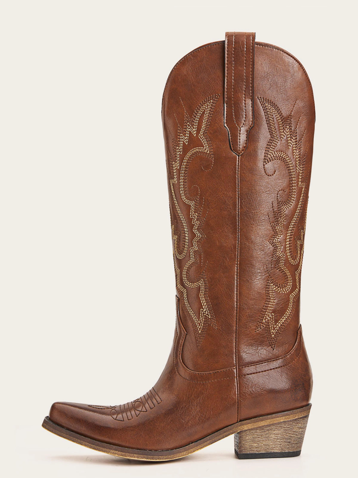 The Legend: Classic Brown Boots with Golden Western Embroidery