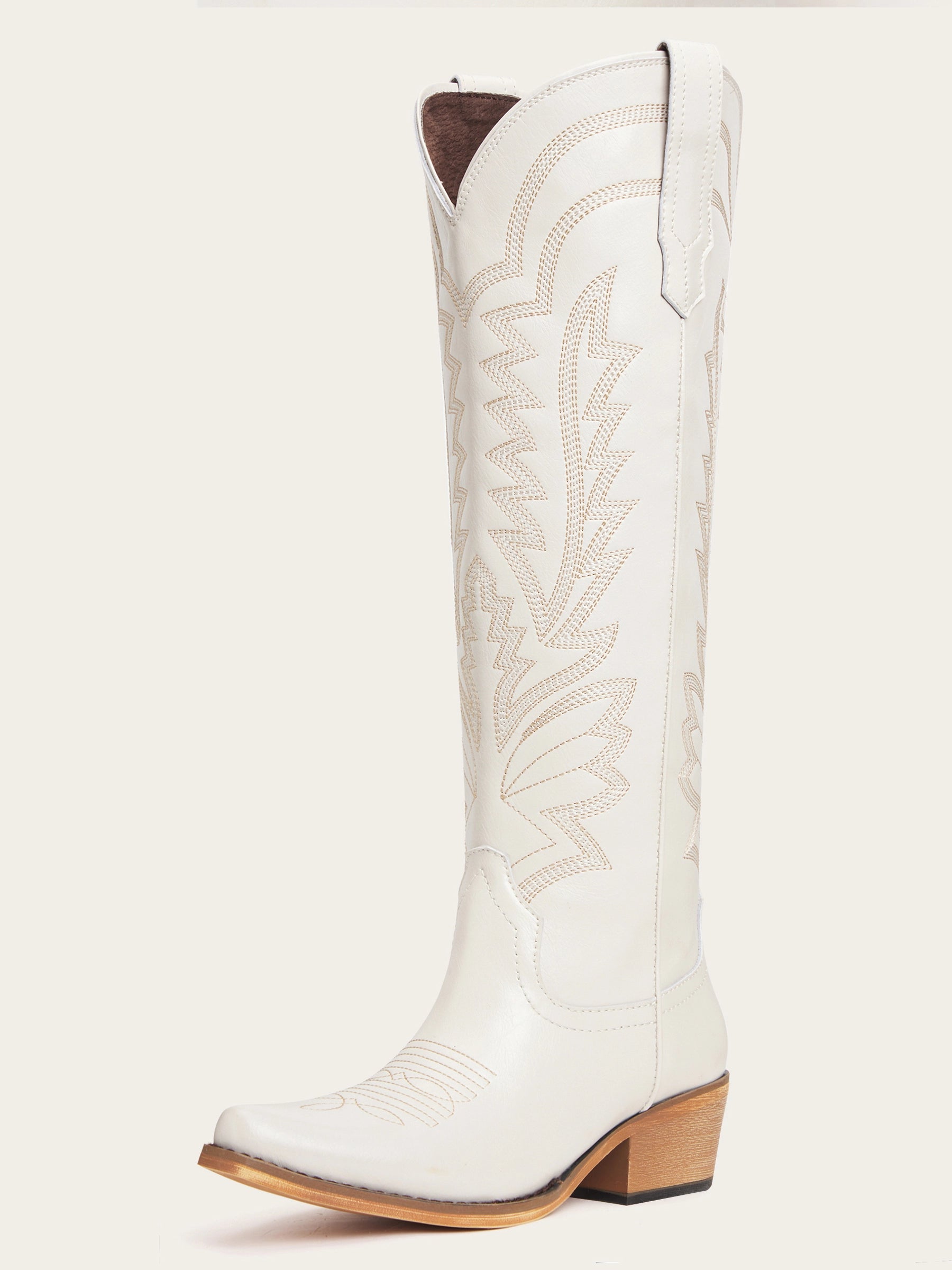 The Legacy: Modern White Knee-High Boots with a Snip Toe